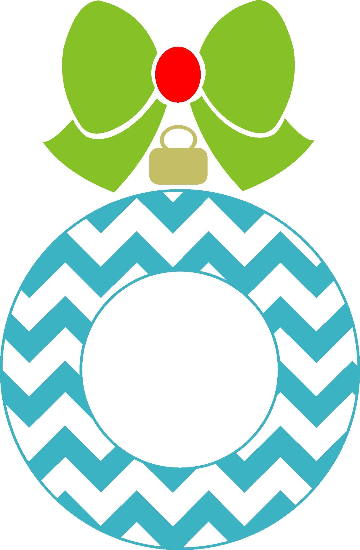 Chevron Christmas Ornament Monogram Frame