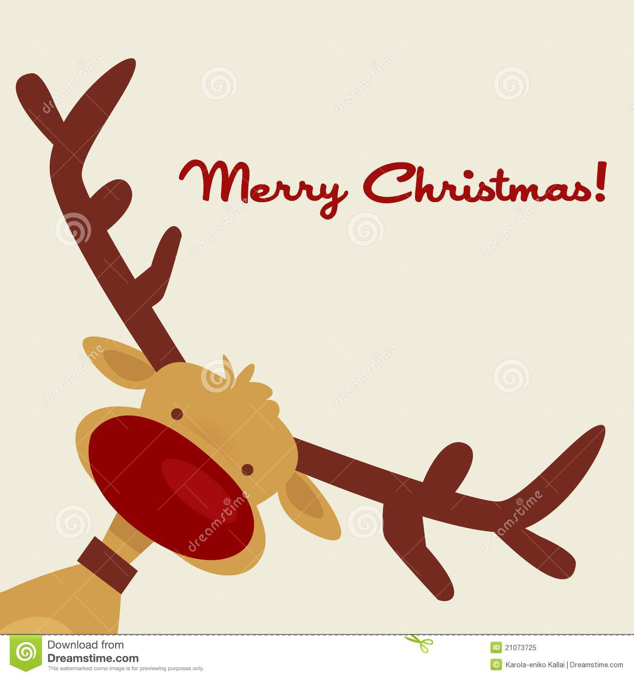 Christmas Card With Reindeer Royalty Free Stock Photo   Image
