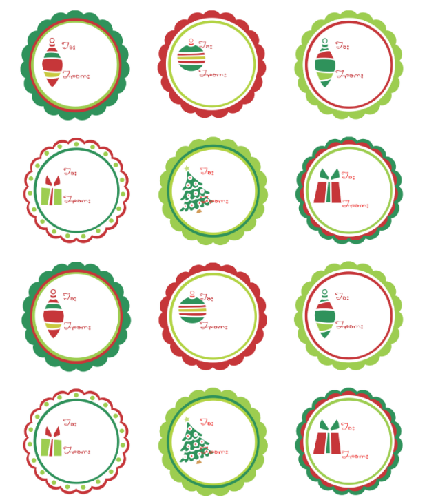 Christmas Round Labels 350