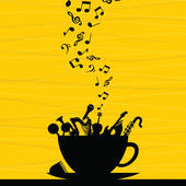 Clipart Of Coffee Cup   Guitar Music