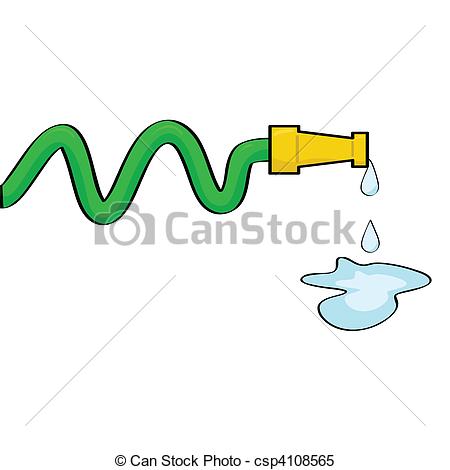 Clipart Vector Of Water Hose   Cartoon Illustration Of A Hose Dripping