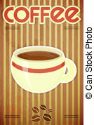 Coffee Cup   Template Menu Of Coffee   Coffee Cup On Striped   