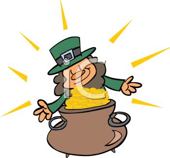 Cute Little Leprechaun With A Pot Of Gold   Royalty Free Clipart Image