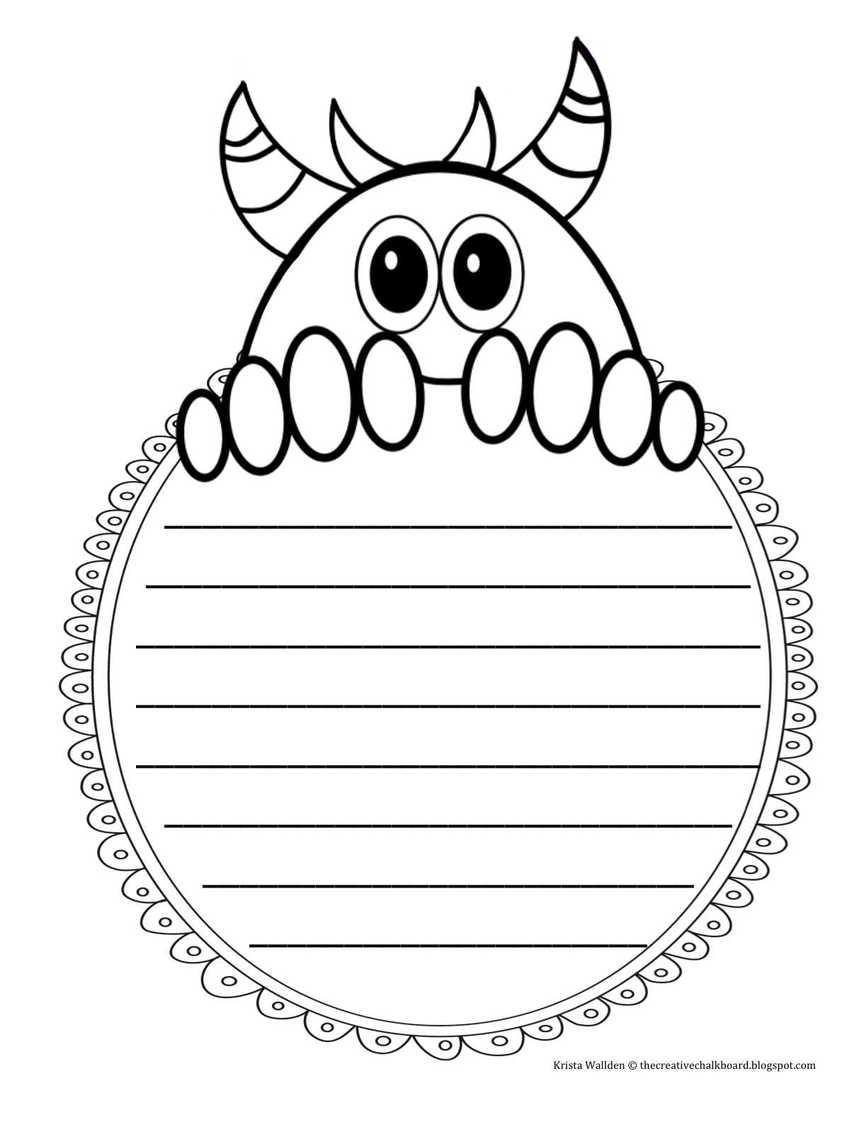 Day 2  Freebie  Monster Writing Pages And New Monster Clipart