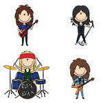 Funky Kid S Rock Band Colored Image Rock Band Vector