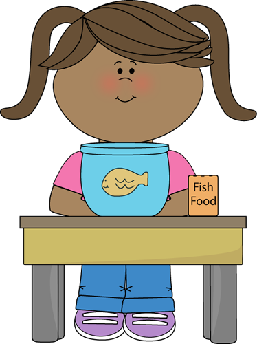 Girl Classroom Pet Helper Clip Art Image   Girl Caring For The