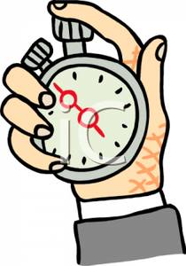 Hand Holding A Stopwatch   Royalty Free Clipart Picture