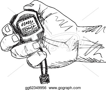 Hand Holding A Stopwatch  Vector Illustration  Eps Clipart Gg62349956