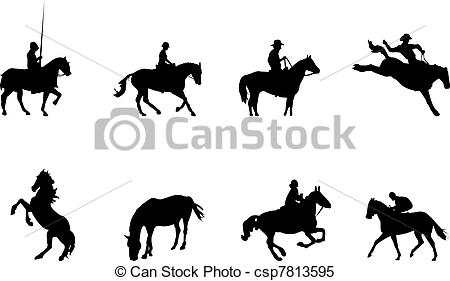 Horse Rider Silhouettes   Csp7813595