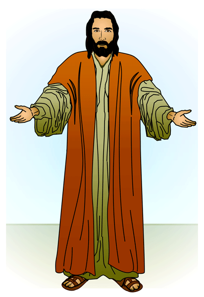 Jesus Standing With Open Arms   Free Christian Art