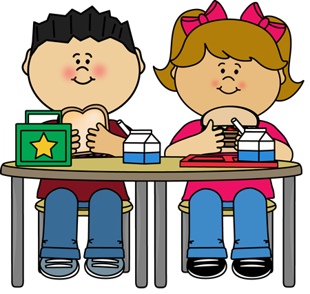     Lunch Table Clip Art Image   Boy And Girl At A School Lunch Table