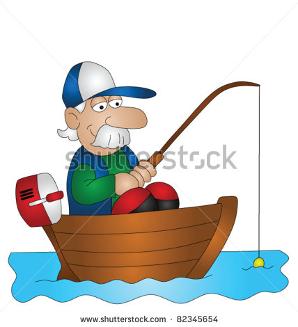 Old Fisherman Cartoon Cartoon Angler Fishing From