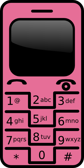 Pink Cell Phone Clip Art At Clker Com   Vector Clip Art Online    