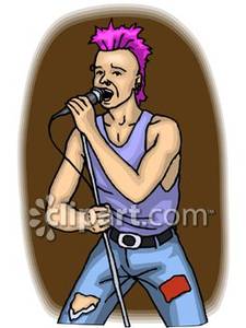 Punk Rock Star With Purple Hair   Royalty Free Clipart Picture