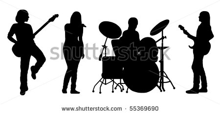 Rock Band Silhouette Stock Photos Illustrations And Vector Art