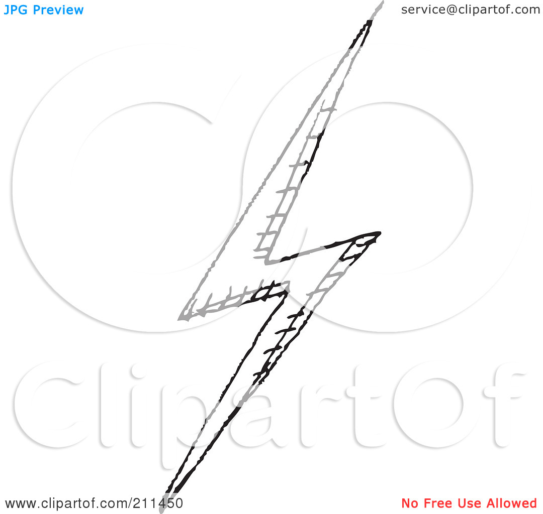 Royalty Free  Rf  Clipart Illustration Of A Black And White Lightning