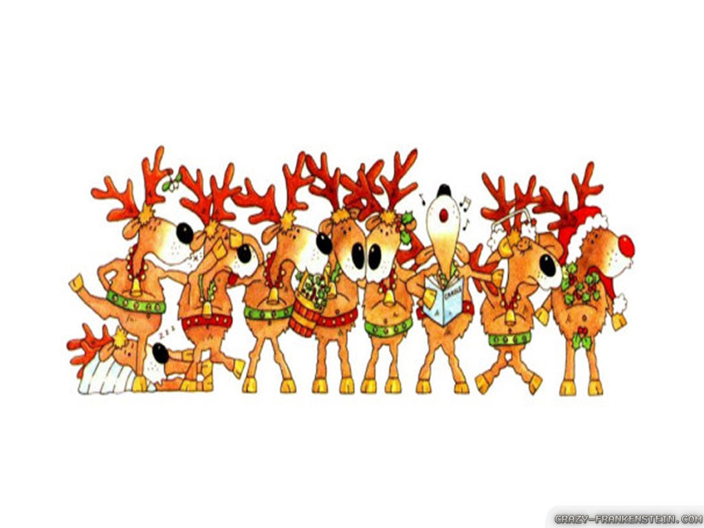Singing Reindeer Christmas Abstract Hd Wallpaper