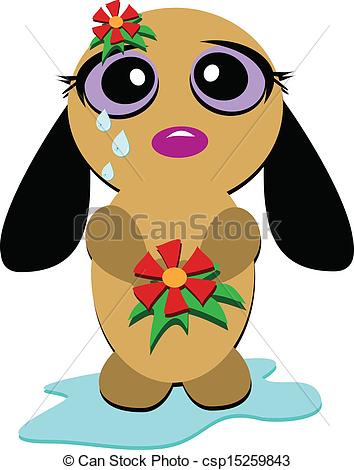 Vector   Crying Dog With Tears   Stock Illustration Royalty Free