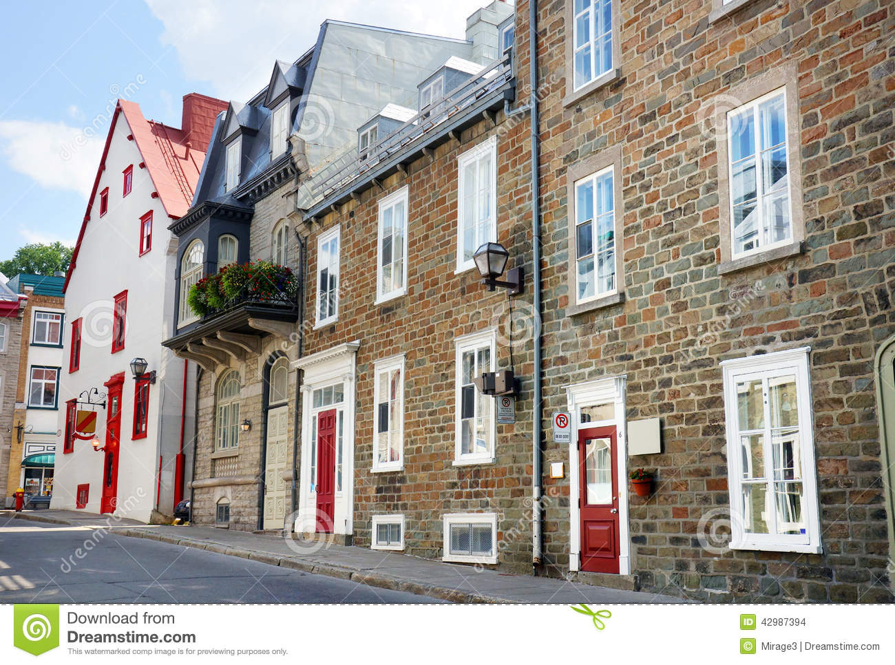 Beautiful Old Row Houses In Historical Old Quebec City