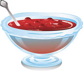 Bowl Of Cranberry Sauce   Clipart Graphic