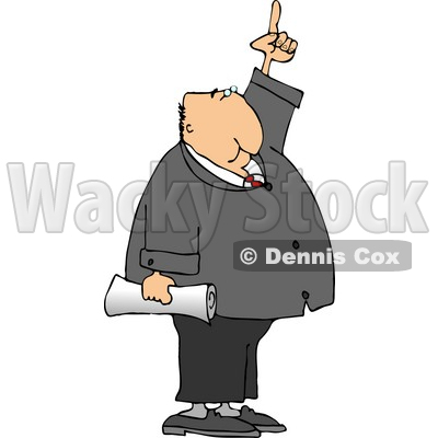Businessman Pointing Finger Up Clipart   Dennis Cox  5001