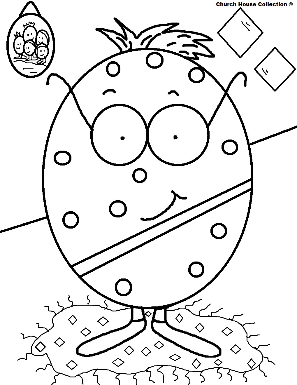 Cave City School Easter Egg Coloring Page Coloring Page With Words    