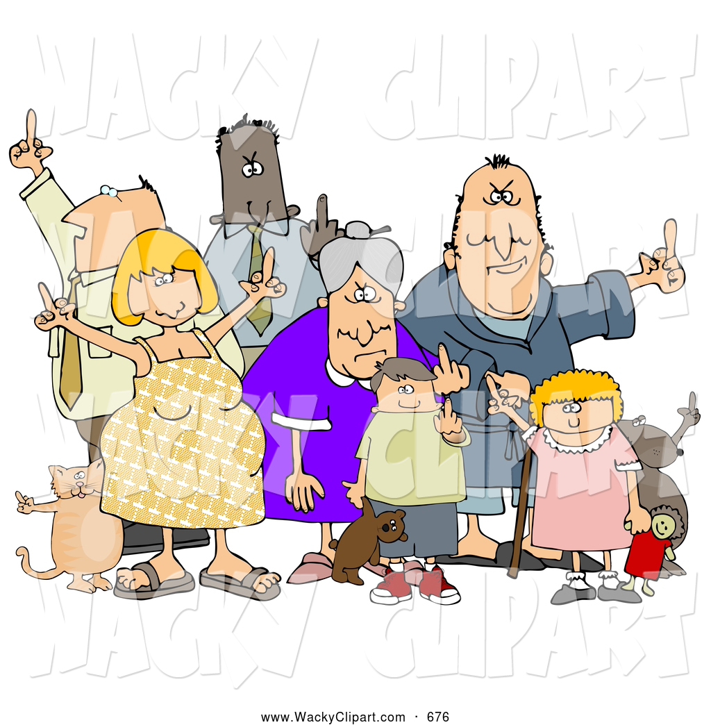 Clipart Of A Group Of Mad Or Angry People Of All Ages And Mixed