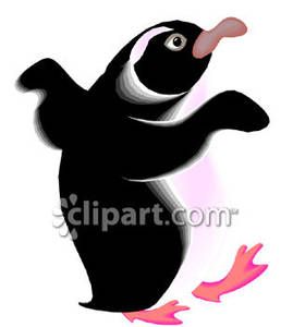Dancing Penguin   Royalty Free Clipart Picture