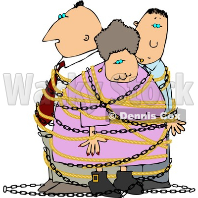 Family People Tied Up By An Intruder Clipart   Djart  5199