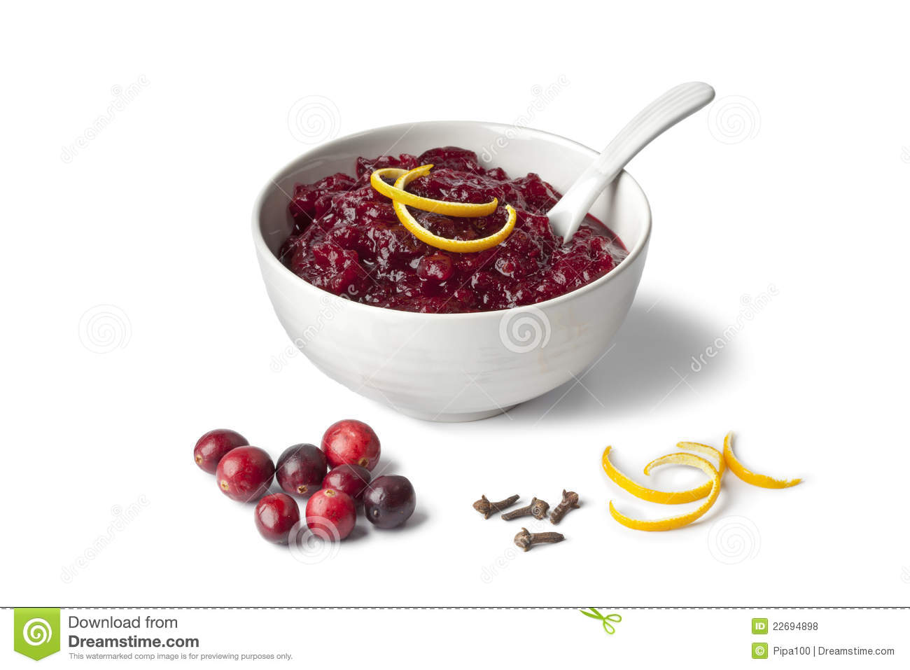 Fresh Cranberry Sauce With Orange And Cloves Royalty Free Stock Photos