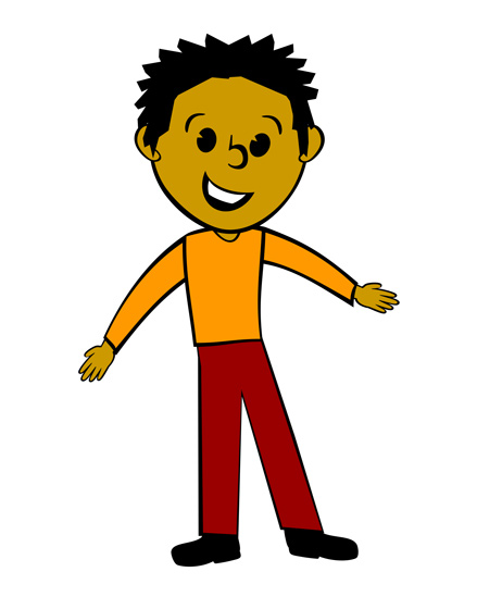 Guy In Orange Shirt With Arms Out   Free Clip Art