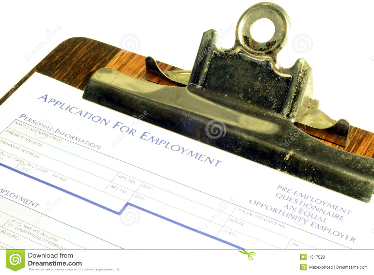 Job Application Royalty Free Stock Images   Image  1517829