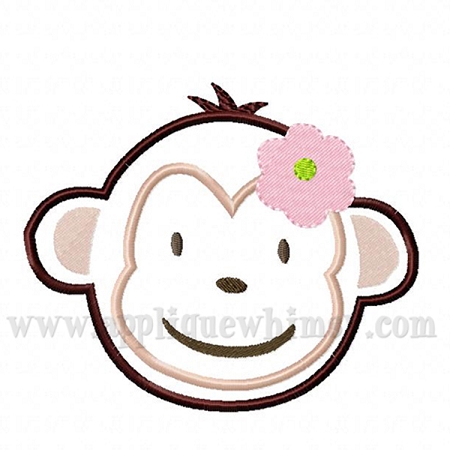 Mod Monkey Girl Applique Design
