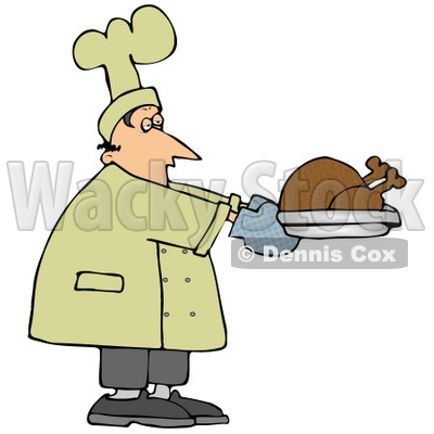 People Clipart Illustration Image Of A Male Caucasian Chef Carrying A