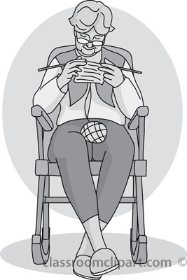 People Gray And White Clipart  Knitting In Rocking Chair Gray    