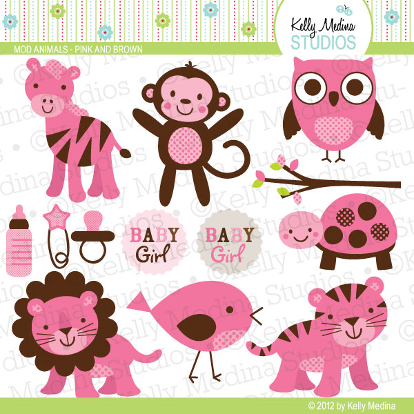 Pink Mod Monkey Clip Art Http   Www Etsy Com Listing 99654996 Mod