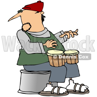 Royalty Free  Rf  Clipart Illustration Of A Man Sitting And Playing