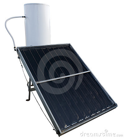 Solar Energy Water Heater Isolated On White 