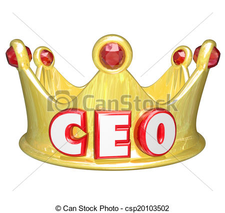 Stock Illustration Of Gold Crown Ceo Chief Executive Officer Words Top