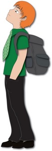 Student Clipart Image  Young Man Or Boy On His Way To School Wearing A