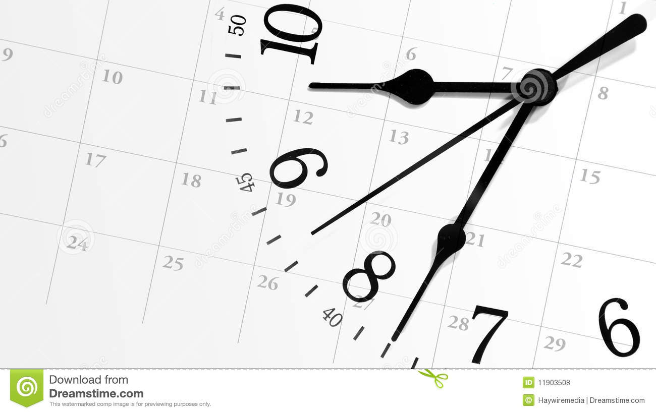 Ticking Time Clock With Calendar Royalty Free Stock Photos   Image