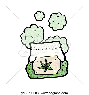 Vector Illustration   Cartoon Bag Of Weed  Stock Clip Art Gg65796006