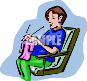     Woman Sitting Down And Knitting   Royalty Free Clipart Picture