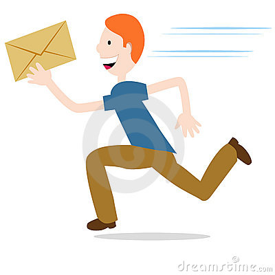 An Image Of A Man Delivering An Urgent Envelope