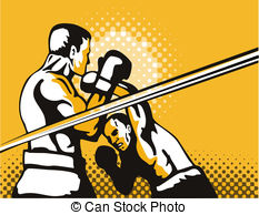 Boxers Fighting   Illustration On The Sport Of Boxing