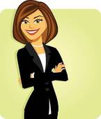 Business Woman With Arms Folded   Clipart Graphic