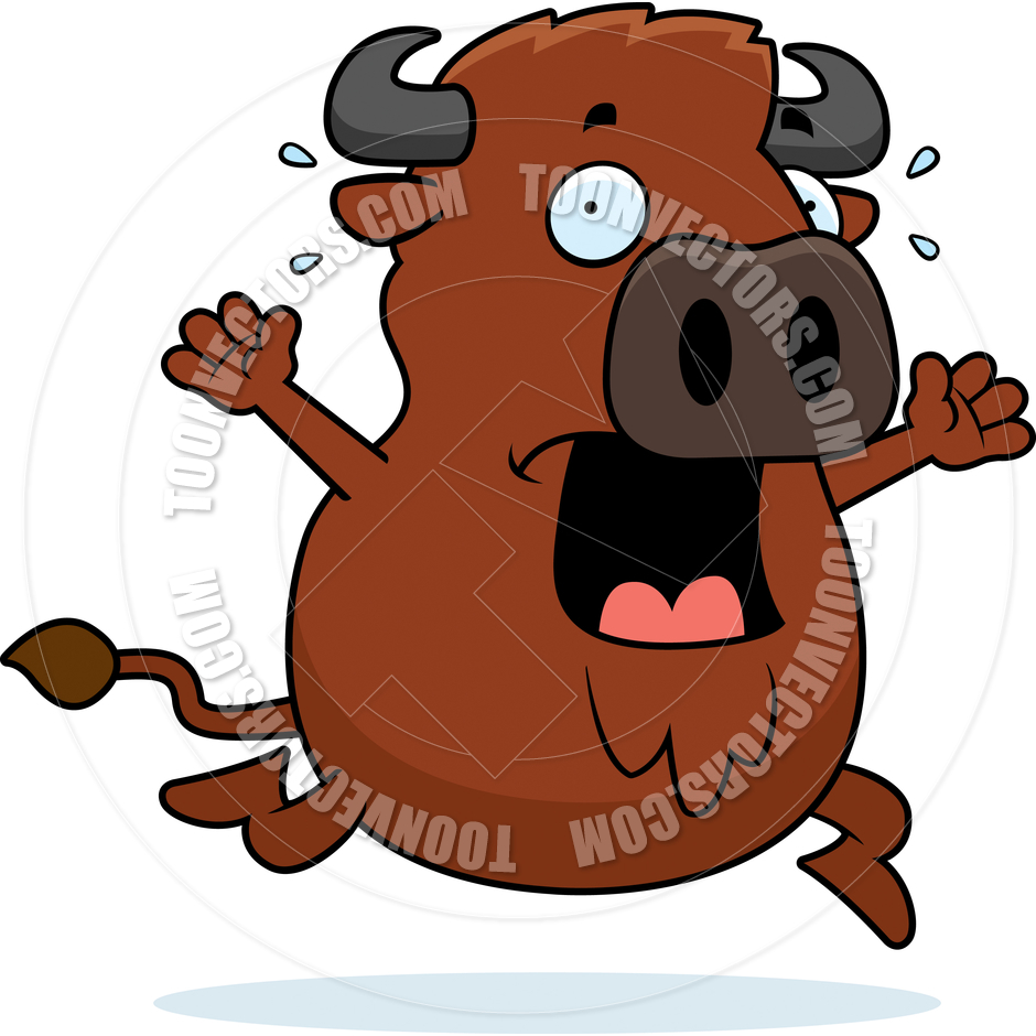 Cartoon Buffalo Panic By Cory Thoman   Toon Vectors Eps  68916