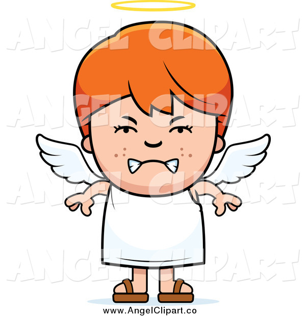Clip Art Of A Mad Red Haired Angel Boy By Cory Thoman 744 Clipart