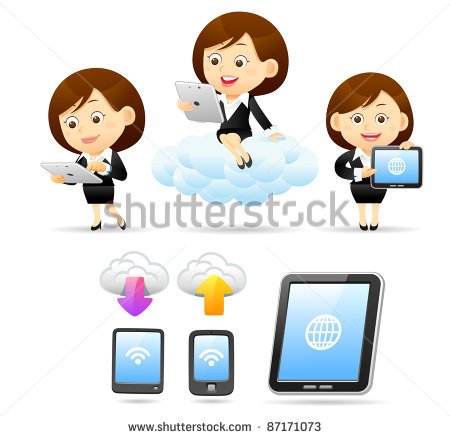 Elegant People Series   Business Women Smart Phone Tablet Pc And