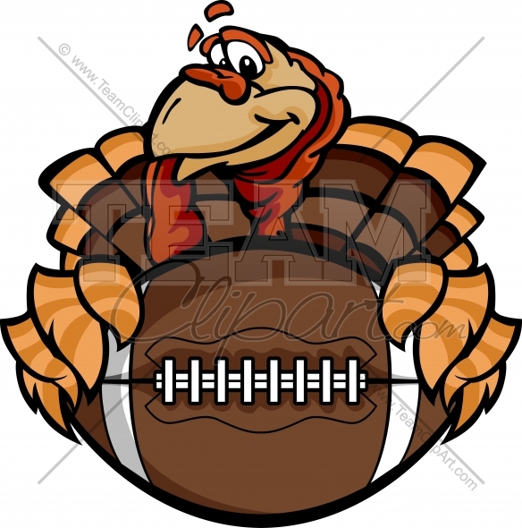 Football Clipart   Thanksgiving Turkey With Football Vector Clipart